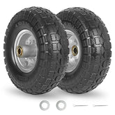 GICOOL flat free tire and wheel front view, size 4.10/3.50-4
