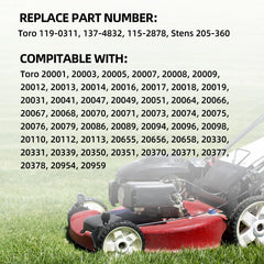 GICOOL Lawn Mower Wheel packaging with dimensions