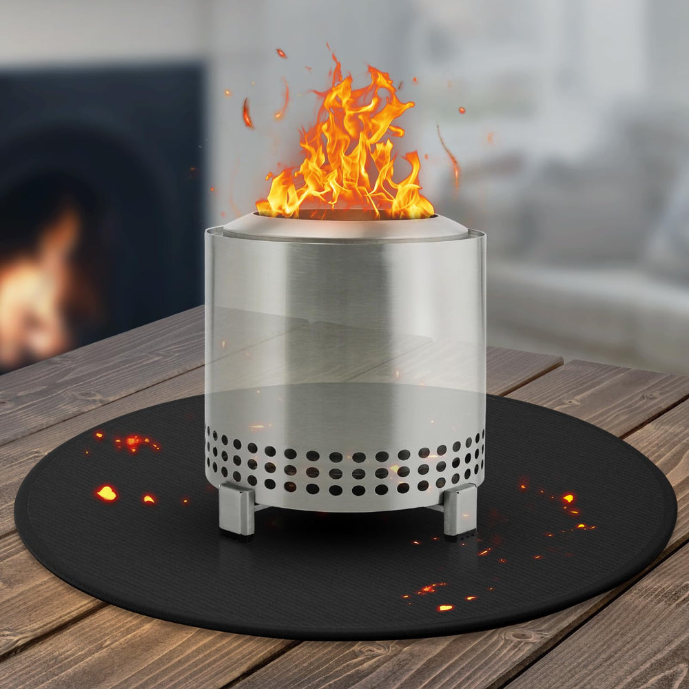 GIESIOE 20-inch fire pit mat black front view