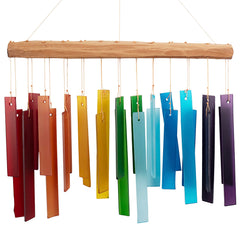 Gift Essentials Color Spectrum Rainbow Glass Wind Chime front view