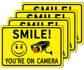Giftape 4-Pack Smile You're On Camera Signs front view