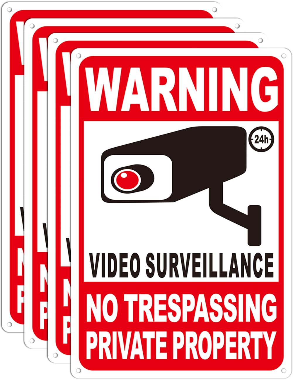 Giftape No Trespassing Sign front view, 12x8 inches