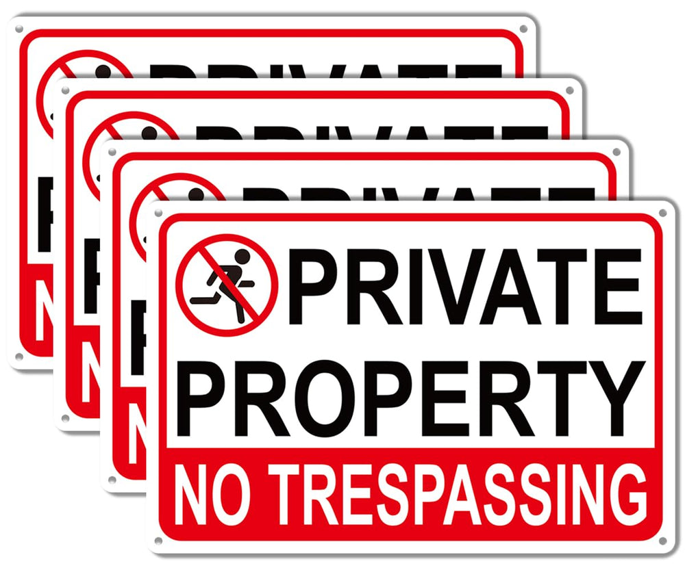 Giftape No Trespassing Sign front view, 8x12 inches, multicolor