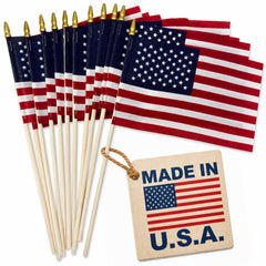 GiftExpress 4x6 inch small American flag with wooden stick