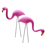 GiftExpress Pink Flamingos 14-inch tall lawn ornaments front view