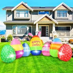 GIFTFIND 10FT Easter Eggs inflatable decoration with LED lights