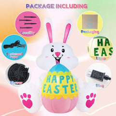 GIFTFIND Easter Bunny inflatable in a garden setting
