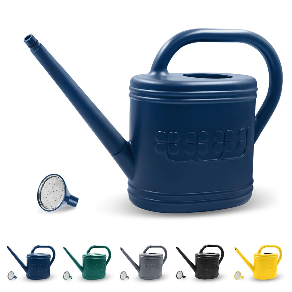 Giftsfaloy 2 Gallon Garden Watering Can dark blue front view