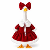 GigaCircle Christmas Porch Goose Outfit Mrs. Claus red dress front view