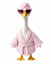 GigaCircle Lady Porch Goose Outfit with pink bathrobe and sunglasses
