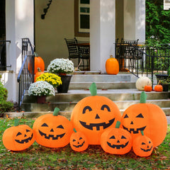 GIGALUMI inflatable pumpkin in a garden setting