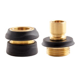 GILMOUR 2pc Brass Hose Connector Set with male and female connectors
