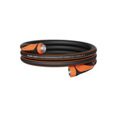 Giraffe Tools 10ft garden hose front view with male and female connections