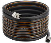 Giraffe Tools 50ft garden hose black and orange front view