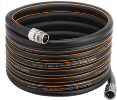 Giraffe Tools 50ft garden hose black and orange front view