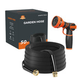 Giraffe Tools 50FT garden hose front view, black color