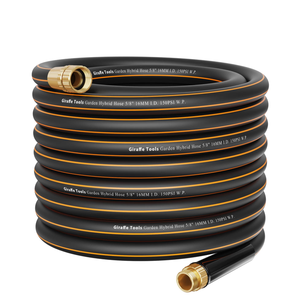 Giraffe Tools Garden Hose 75ft black model front view