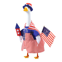 GJL 4th of July Porch Goose Outfit with hat and cape front view