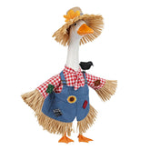 GJL Fall Porch Goose Outfit with scarecrow hat and crow accessory