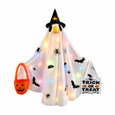 GJL Halloween Porch Goose Outfit with spooky cloak and witch hat