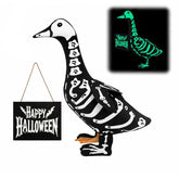GJL Halloween Porch Goose Skeleton Costume front view with glow-in-the-dark design