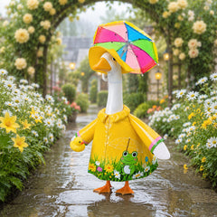 GJL yellow raincoat for goose with rainbow umbrella