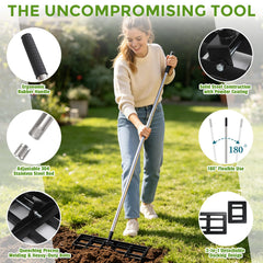 GlimHirVox Modular Lawn Leveling Rake assembled with 30 inch width