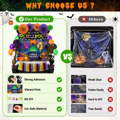 Glitter trunk banner in purple, green, and orange