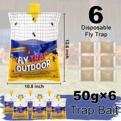 Glovv disposable fly traps hanging outside