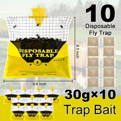Glovv fly trap bag hanging in a garden