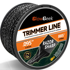GlowGeek 2.8Lb Twisted Trimmer Line 0.095 inch, 885 ft, close-up