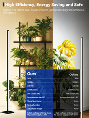 GLOWRIUM 60in Vertical Grow Light installed vertically with plants