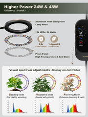 GLOWRIUM Tall Plant Grow Light with timer controller close-up