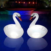 Goallim Floating Pool Lights white swan model front view