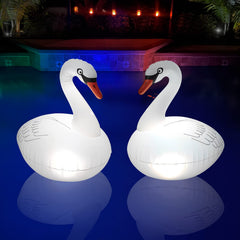 Goallim Floating Pool Lights white swan model front view