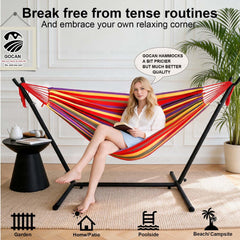 GOCAN Extra Large Double Hammock setup in backyard