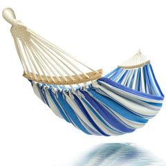 GOCAN Hammock front view in blue and white