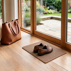 godehone 24 x 14 inches ultra thin entryway doormat brown front view