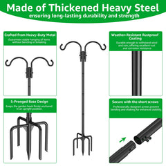 GOFORWILD shepherds hook with bird feeder