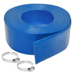 Gonioa 2 inch x 50 FT heavy-duty PVC swimming pool backwash hose, blue color