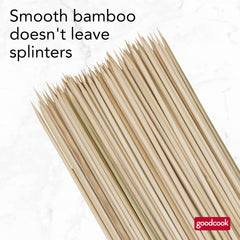 GoodCook bamboo skewers arranged with grilled kebabs