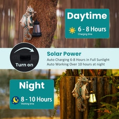 Goodeco Dragon Tree Hugger with illuminated solar lantern