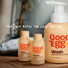 GoodEgg Enzyme Egg Wash Cleaning Solution bottle with foaming pump