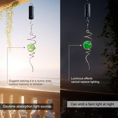 GOOLLYRUSIM Glow in The Dark Gazing Ball Spiral hanging in garden