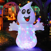 GOOSH 5 FT Halloween inflatable ghost with colorful lights front view