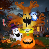 GOOSH 8 FT Halloween inflatable dead tree with LED lights front view