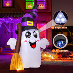 GOOSH Halloween ghost with built-in LED lights at night