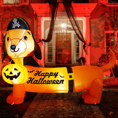 GOOSH inflatable decoration set up at night with lights