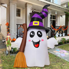 GOOSH inflatable ghost setup with ground stakes and sandbags