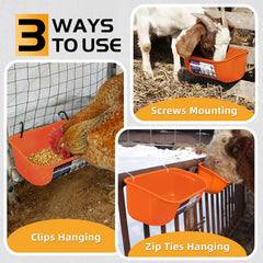 Goovilla Chicken Feeder Waterer 5 Quart Orange side view